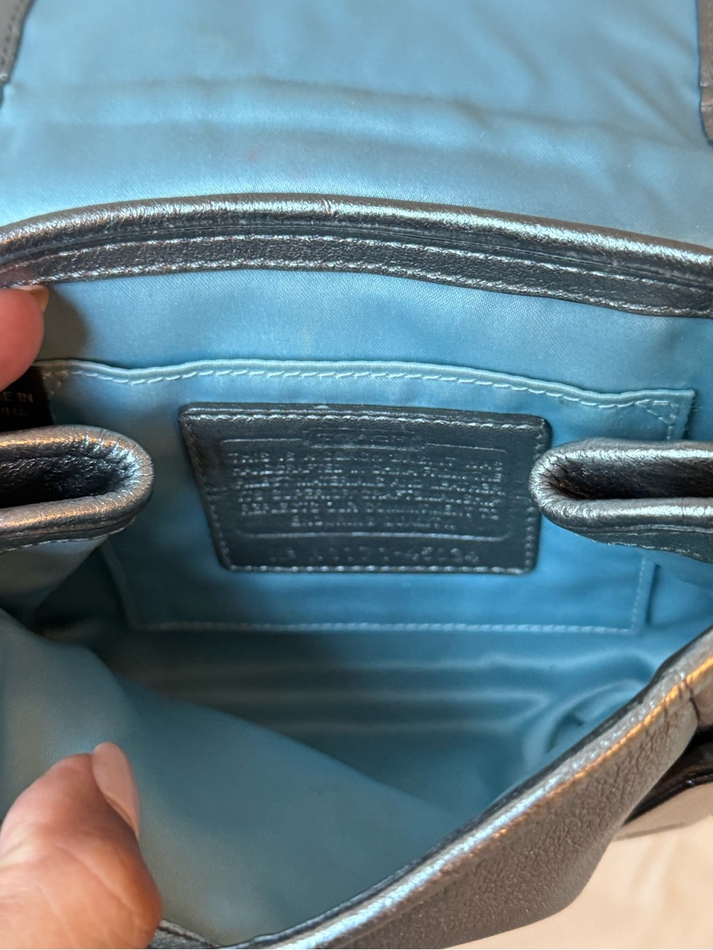 Coach | Campbell Turnlock Metallic Silver Mini Crossbody Bag - Picture 7 of 8
